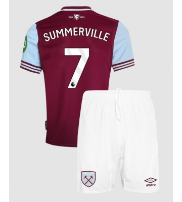 West Ham United Crysencio Summerville #7 Hemmakläder Barn 2024-25 Kortärmad (+ Korta byxor)